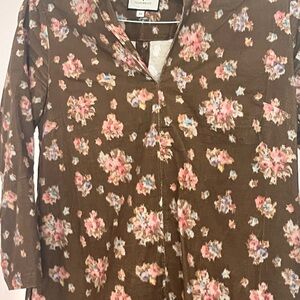 Tuckernuck Brown Floral Mini Dress with Pink & Blue Accents
